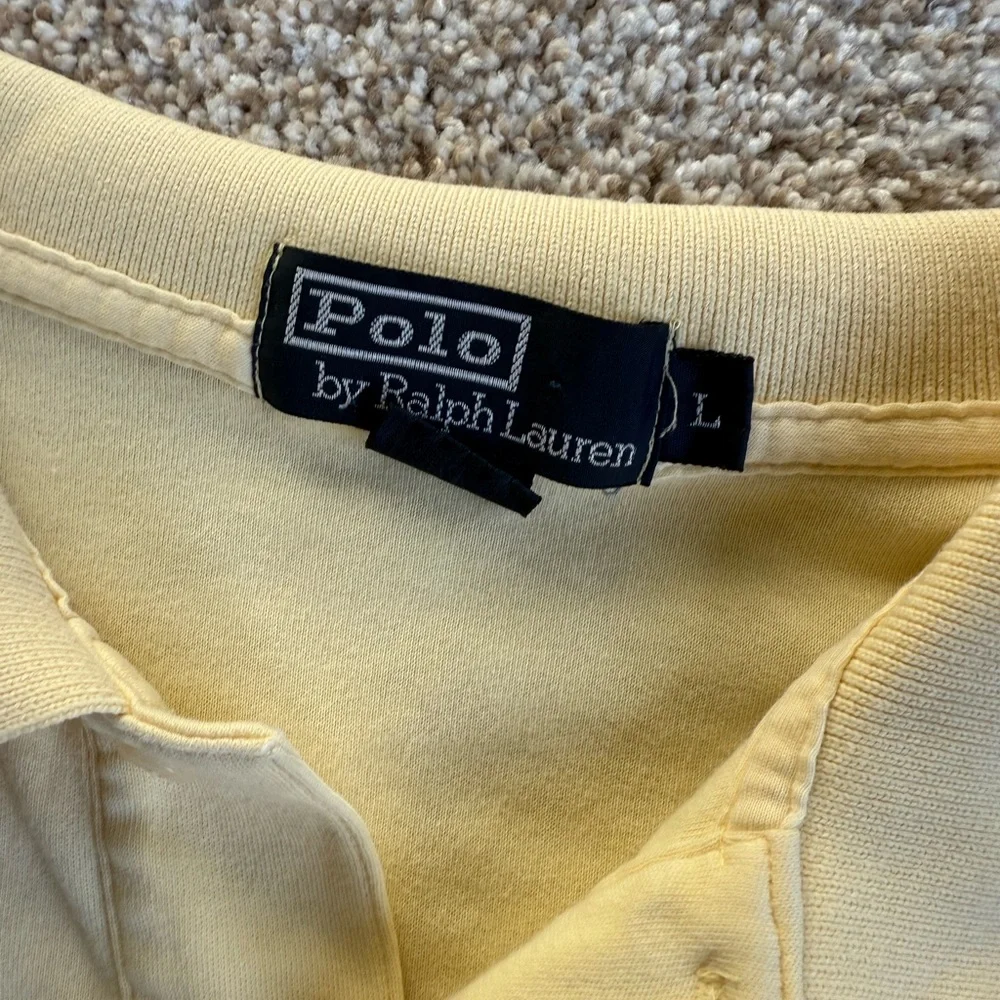 Ralph Lauren Pale Yellow Polo Shirt with Navy Pony